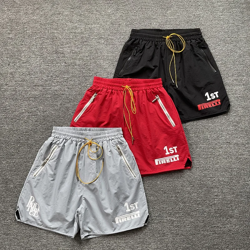 

Men's Summer Training Fitn Qui Dry Beach orts American High Street Trend Brand Woven Straight Leg Printed Casual Pants