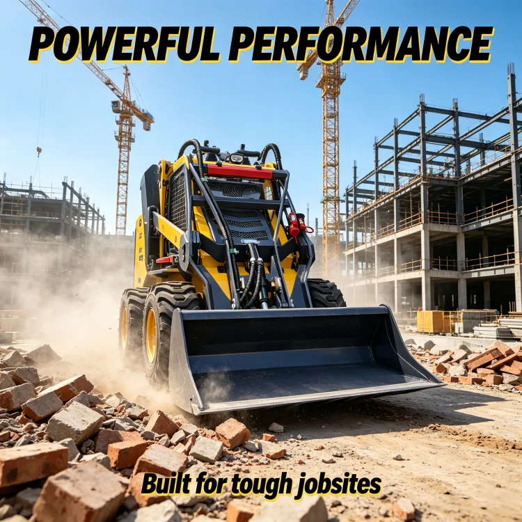 Free Ship SDLOT S370 Stand on Mini Crawler Skid Steer Loader Kubota CE EURO5 EPA 400kg Trencher Municipal Cable Laying Works