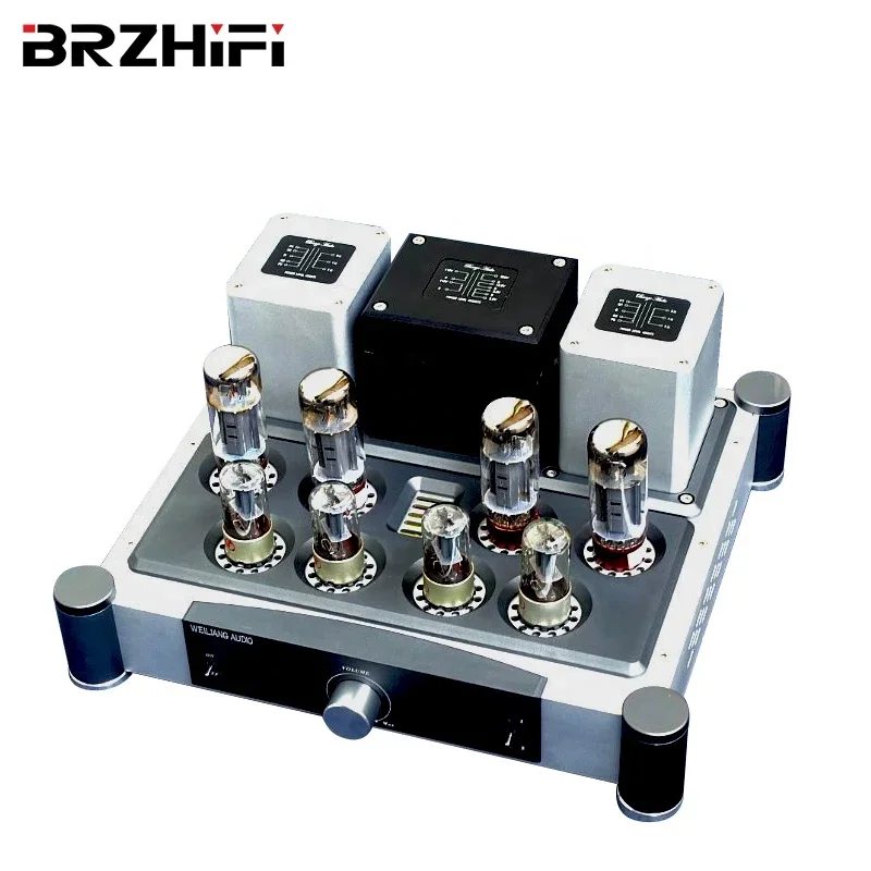 BRZHIFI Audio Power Amplifier A40 Push-Pull Circuit EL34 Classic Tube Amplifier 40W*2 HiFi Home Theater Audiophile Powerful Amps