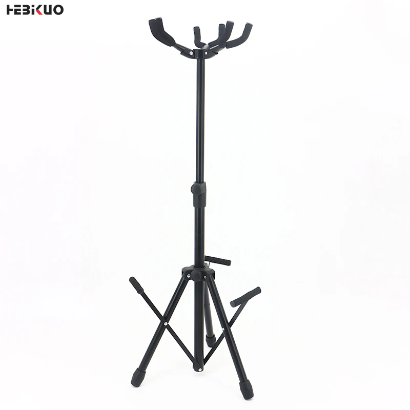 HEBIKUO J-33C three vertical guitar folding stand black yellow