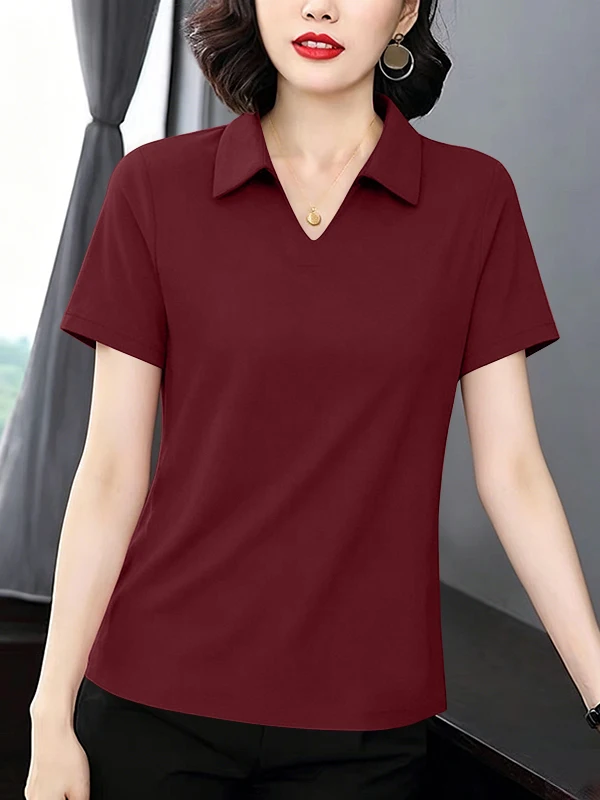 Loose Casual Cotton Blend Short Sleeve T-Shirt Women's Summer New Fashion Simple Match Loose Large Size Top Korean Style
