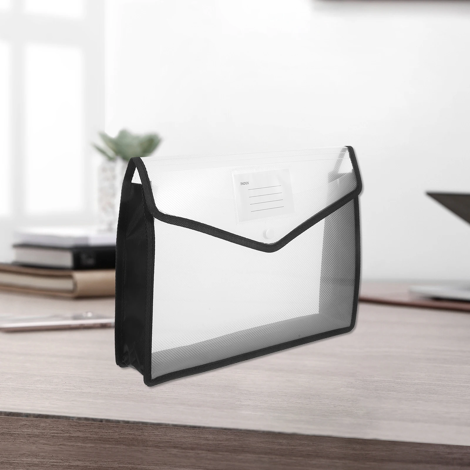 

2Pcs A4pp Waterproof Document Bags Clear Plastic Folders for A4 Large Capacity PP Lightweight Office Supplies File