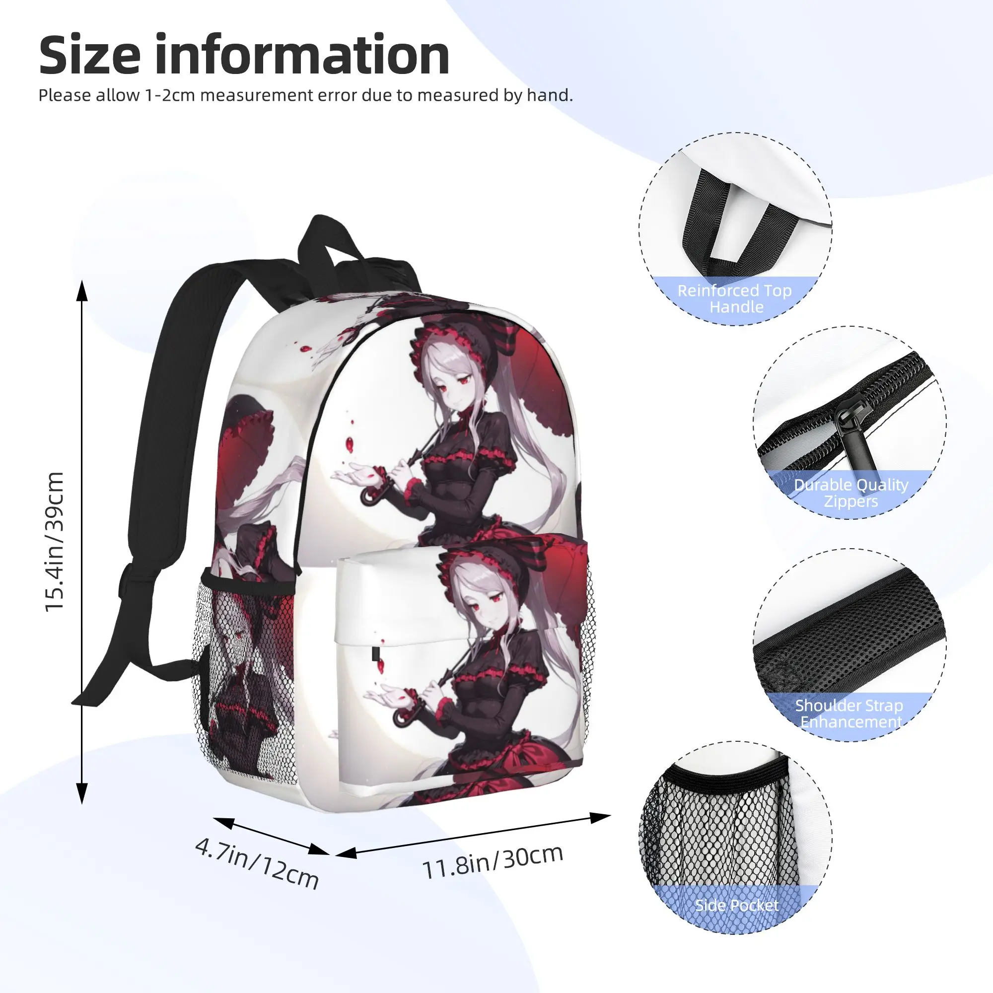 Anime Overlord Shalltear Bloodfallen Backpack Hot Sale Daypack Boys Girls BookBag Shoulder Bags for Men Women School Bag
