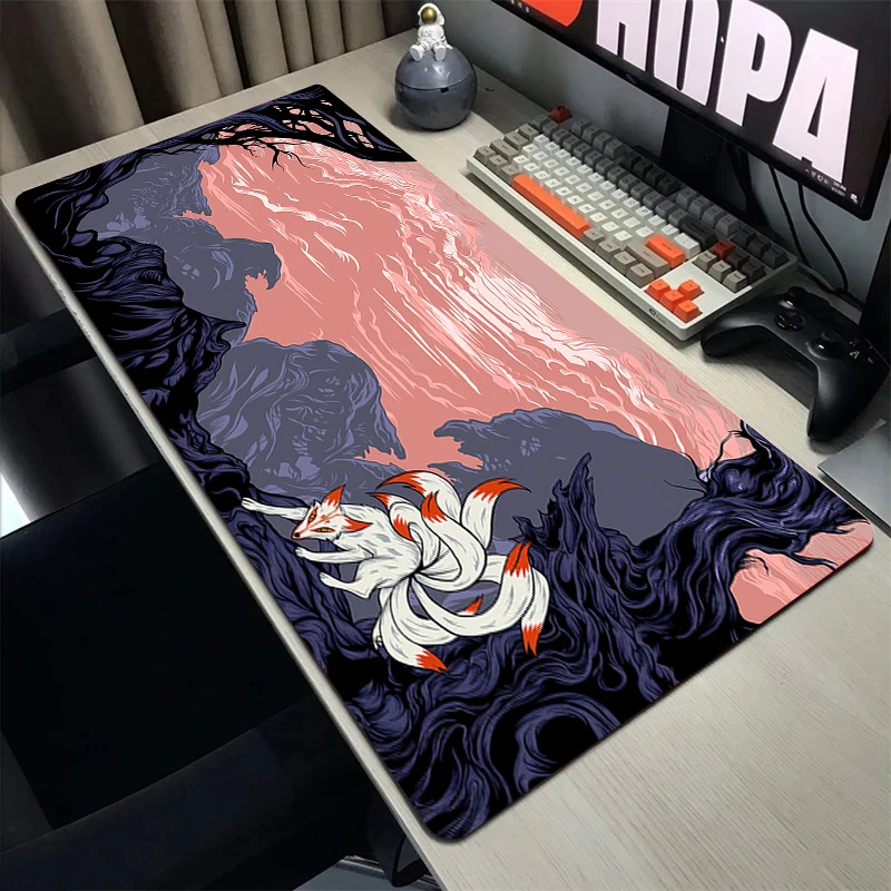 

Mouse Pad Nine-tailed Fox Table Mat Mousepad Computer Pad Table Mat 100x50cm Big Desktop Mat Large Gamer Mouse Pads Keyboard Mat