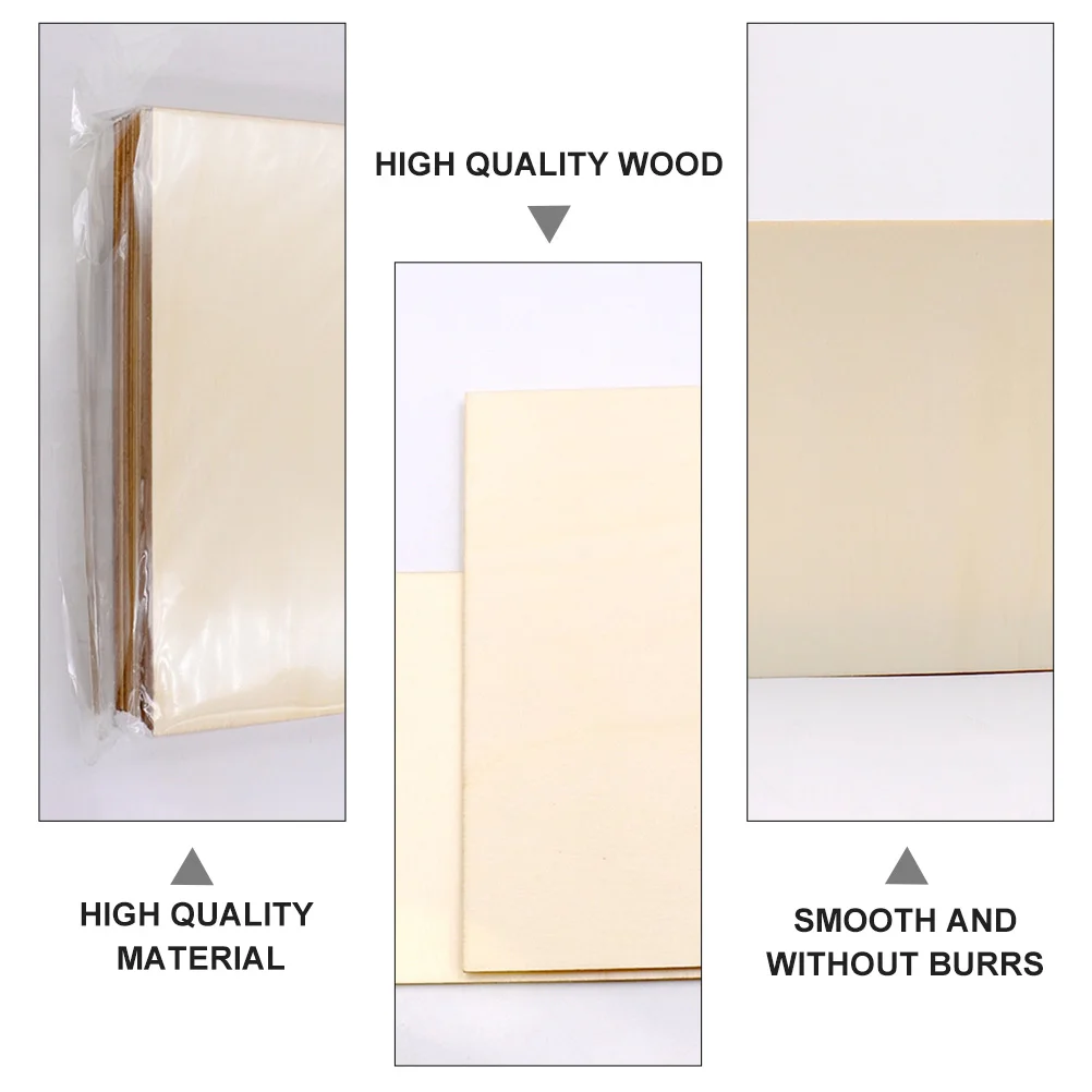 

6pcs Wooden Slices Thin Plain Unfinished Rectangle Blank DIY Craft Panels Natural Wood Blanks for Painting Decor Handicraft