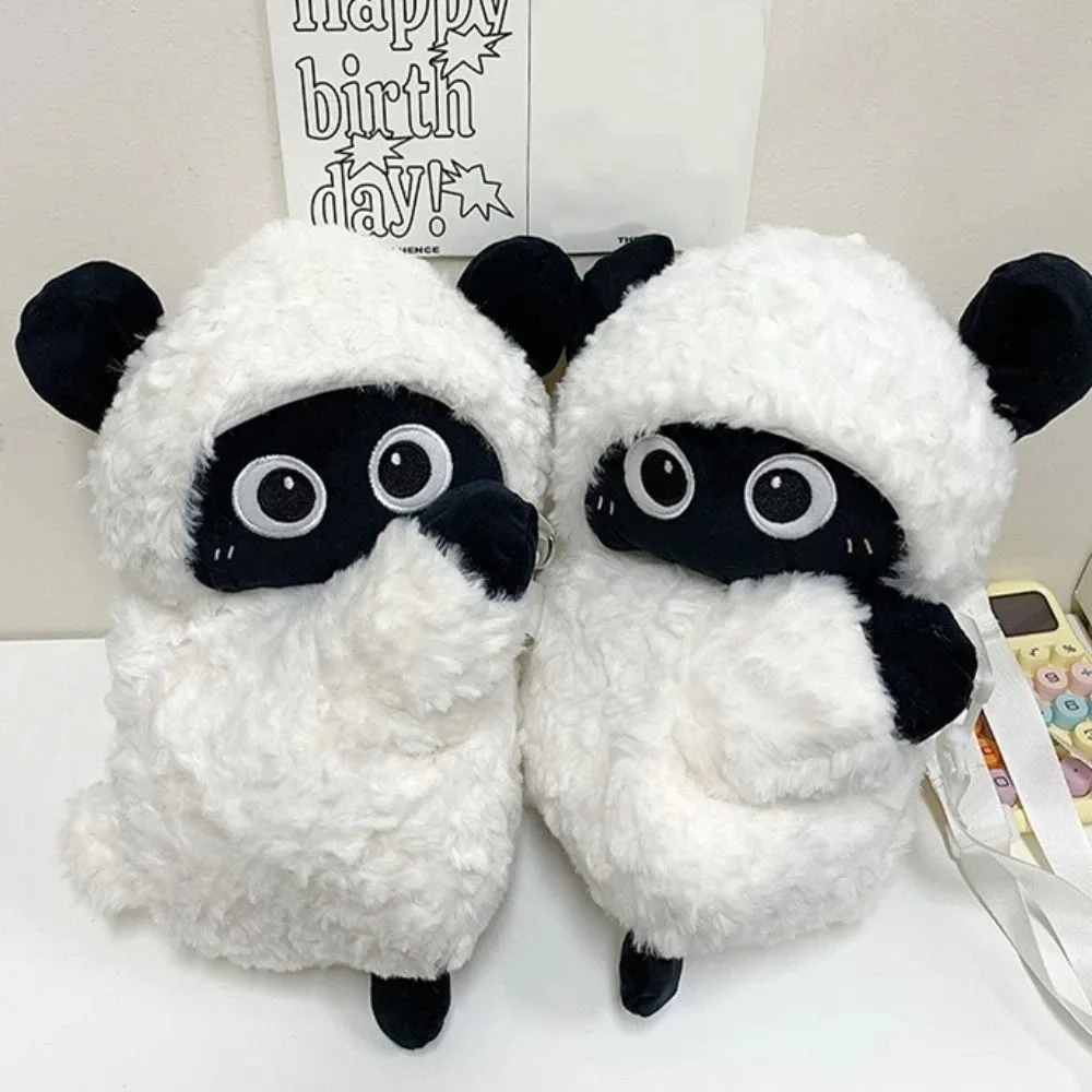 Borsa a tracolla per bambola di pecora Kawaii Borsa a tracolla per agnello con animali di peluche morbidi con tracolla staccabile Zaino leggero in peluche