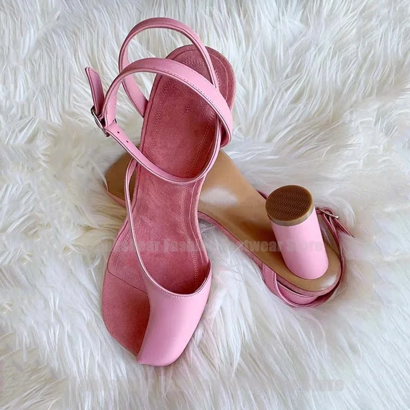 Split Toe Tabi Pink Sandały Okrągłe Obcasy Wysokie Obcasy Square Toe New Fashion Design Women Party Shoes 2024 Zapatos Para Mujere