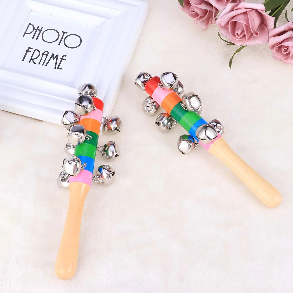 

Christmas Gifts for Kids Toddler Toy Hand Jingle Bells Musical Toys Toddlers Bamboo Newborn Infant