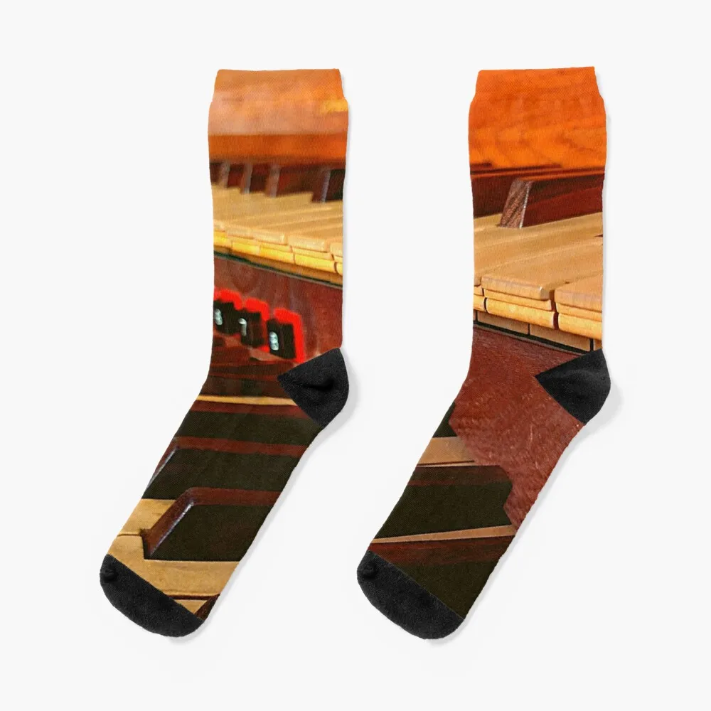 Organ Keys On an Antique Pipe Organ Socks