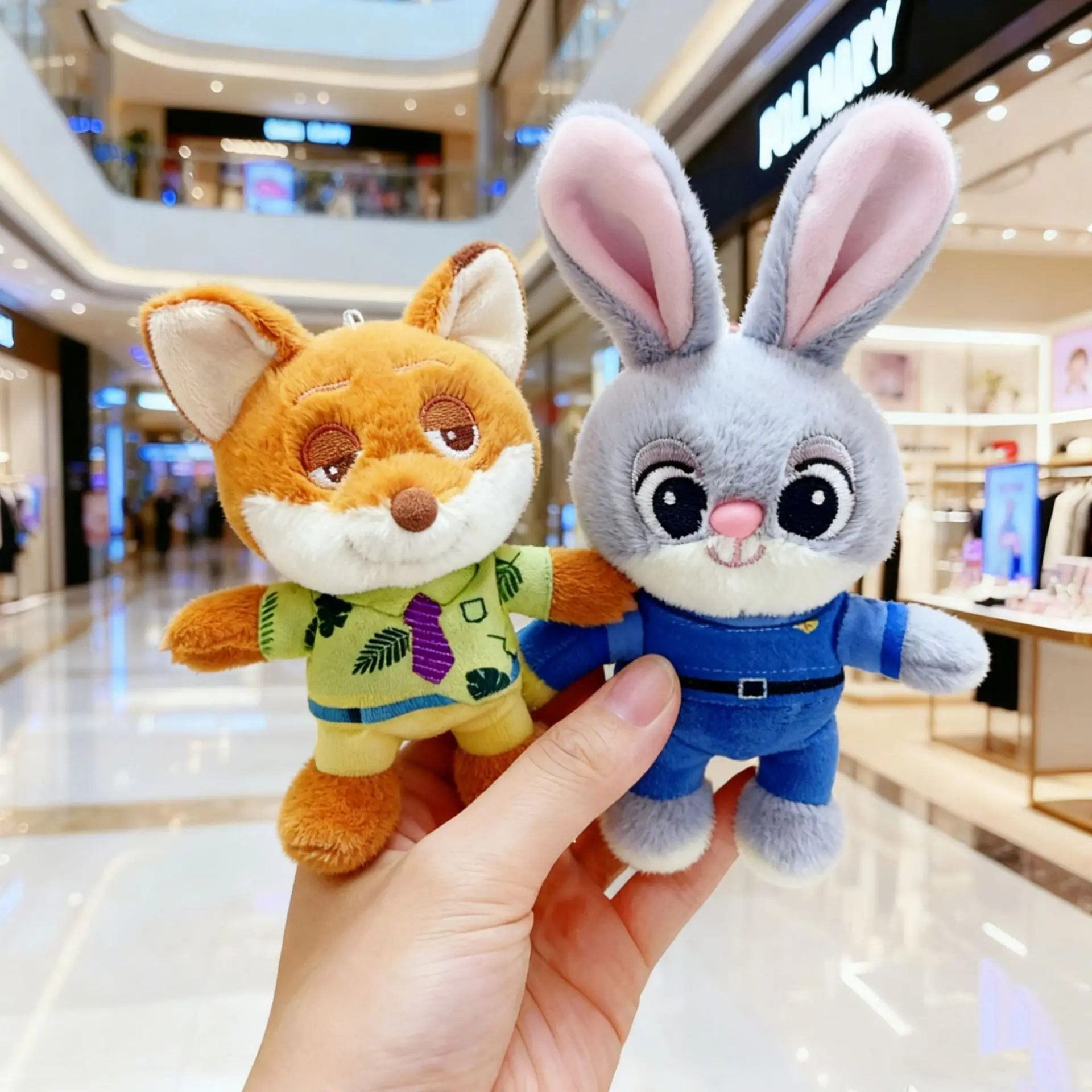 Fox /Rabbit / Sloth / Leopard  Doll Pendant- Cute Plush Toys Keychain Doll Pendant Plush Toy Officer Judy