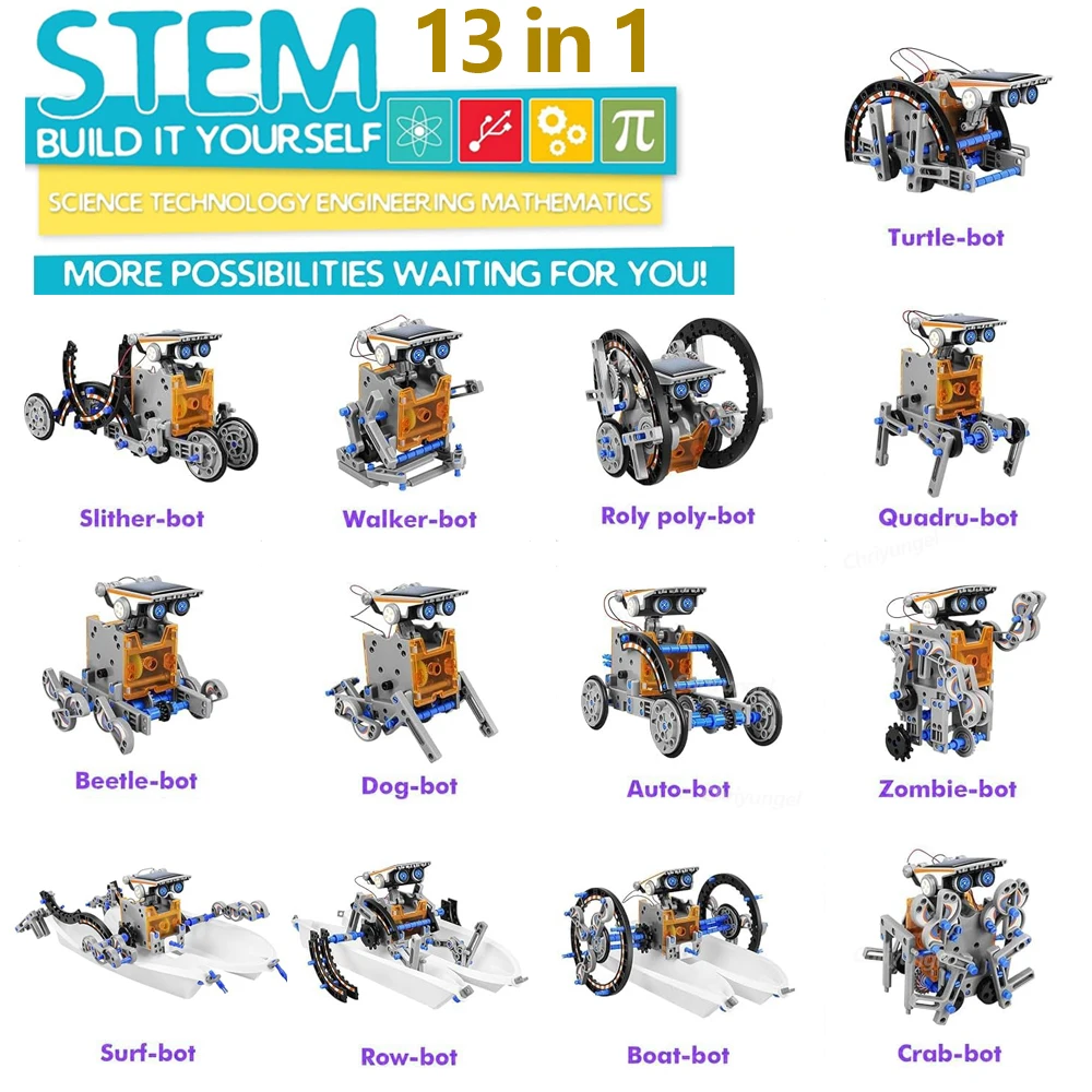 13-in-1 Kit Robot Tenaga Surya - Science Project Robot ulasan dan harga