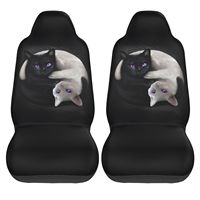 Moon Phases Yin and Yang Cats Front Seat Cover 2 Pcs Universal Vehicle Seat Protector Mat Covers Fit Most Cars Sedan SUV Van