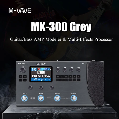 Imagen 1 del producto Pedal multiefectos profesional M-VAVE MK-300 - 11 módulos, modelos 120 AMP/CAB, Bluetooth MIDI, grabación OTG, batería 10H