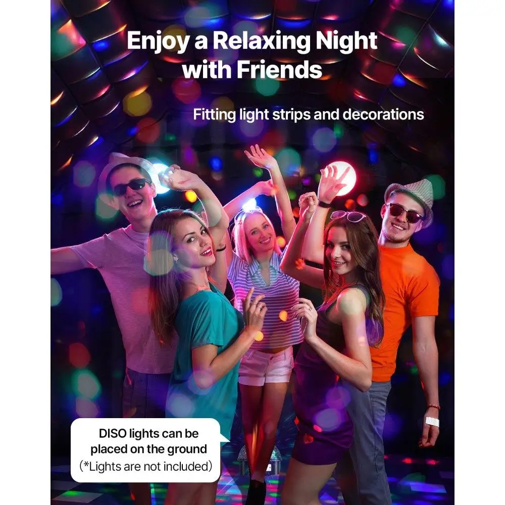 خيمة حفلات قابلة للنفخ مقاس 29.5 × 19.7 × 13.1 قدم باللون الأسود للمناسبات