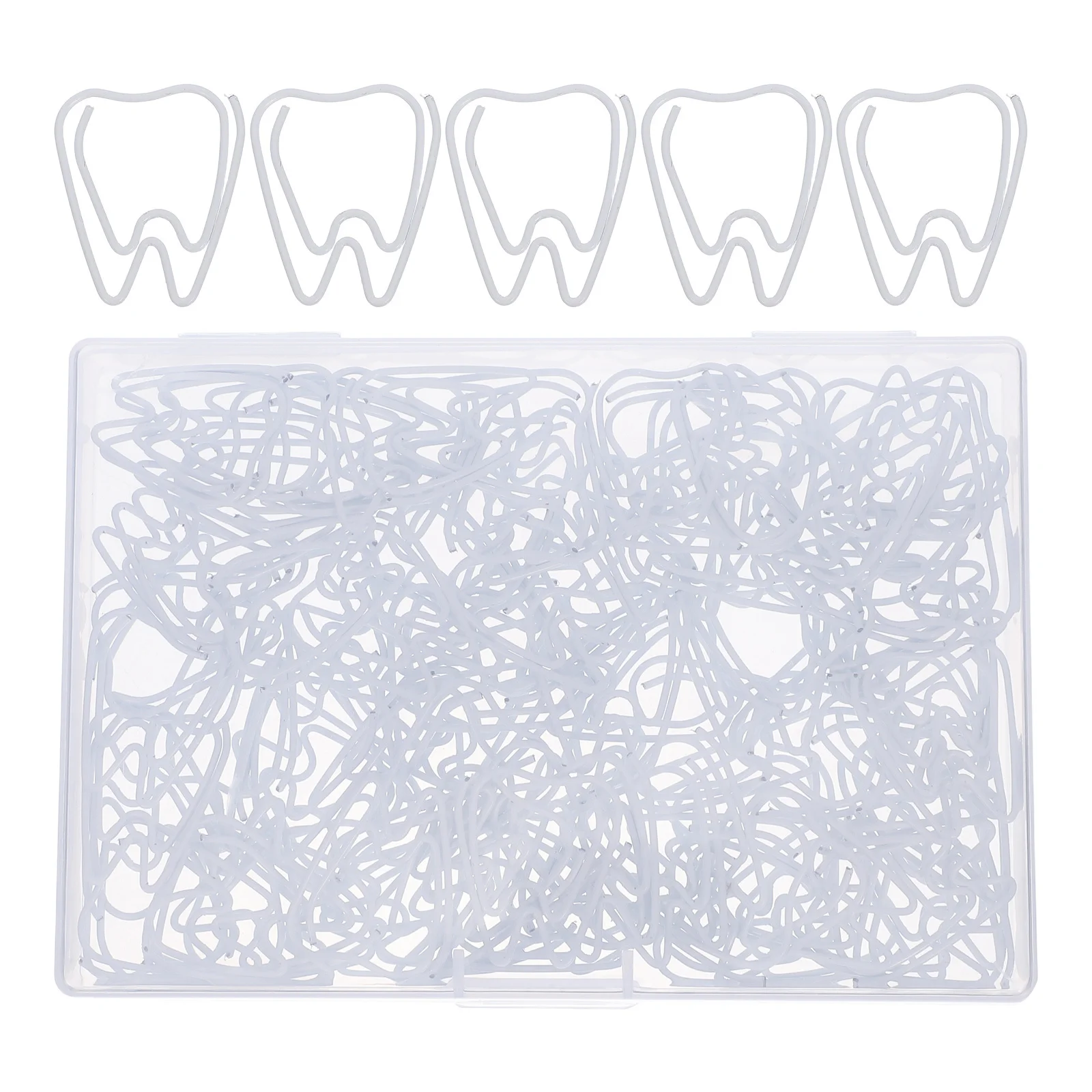 100 قطعة مشابك ورق على شكل أسنان معدنية مزخرفة بالأسنان البيضاء تحت عنوان لوازم مكتبية تنظيم المستندات فريدة من نوعها متعة إبداعية