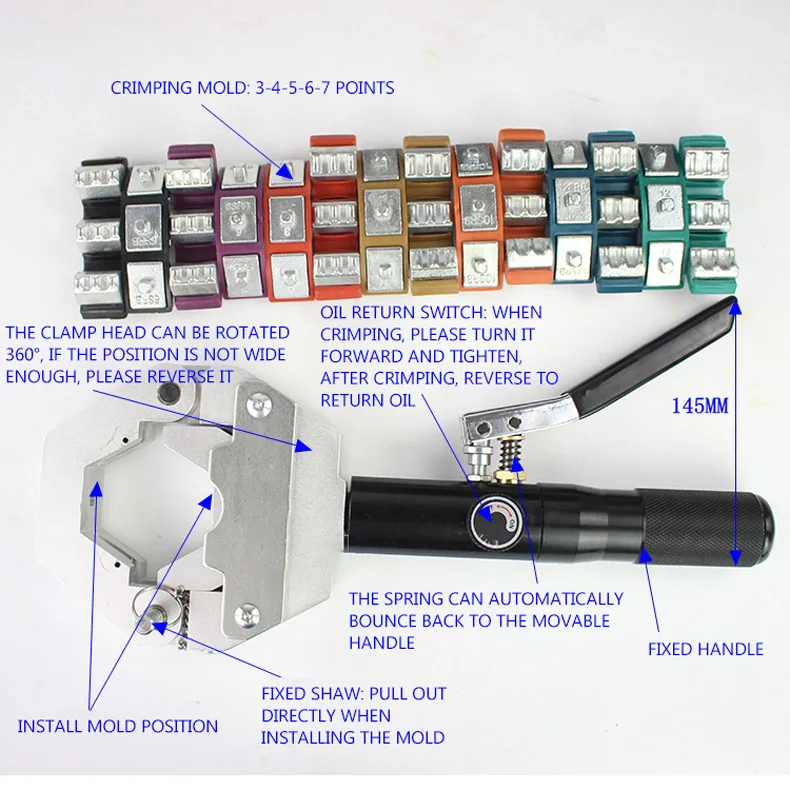 Ferramenta de friso de mangueira hidráulica manual/ferramenta de friso de mangueira hidráulica separável/encaixa de mangueira hidráulica