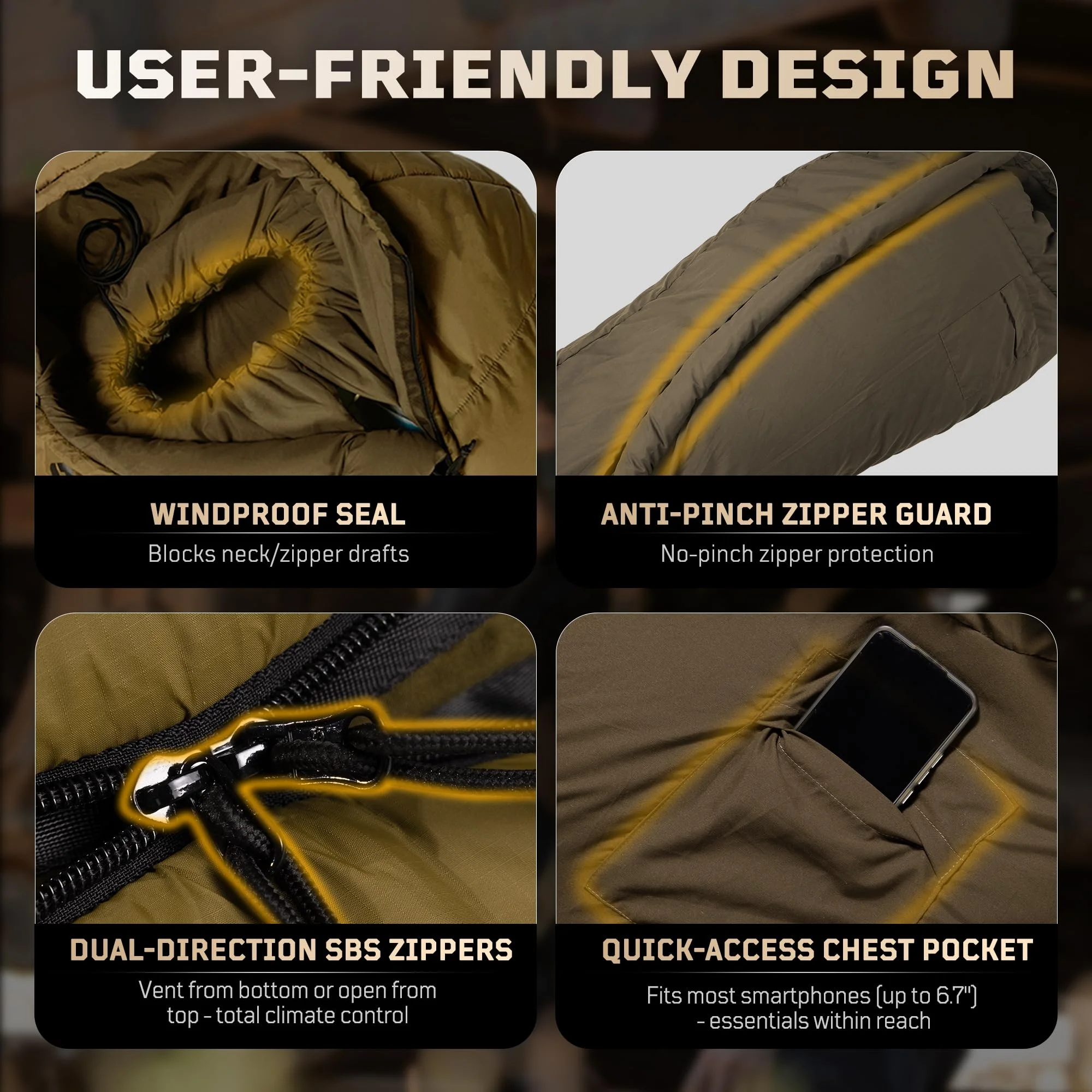 !@Mummy-style Tactical Outdoor - Sleeping Bag 4 Season Down Winter recension och pris