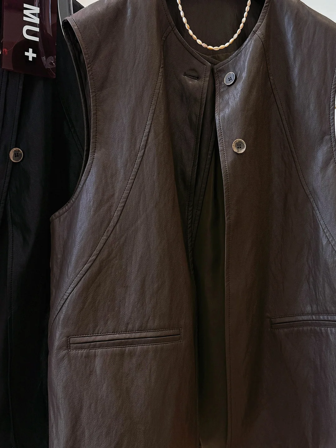 엘리 디자인 스플라이스 가죽 자켓 여성용 트렌디 쿨 하이엔드 슬레 2025 신상품