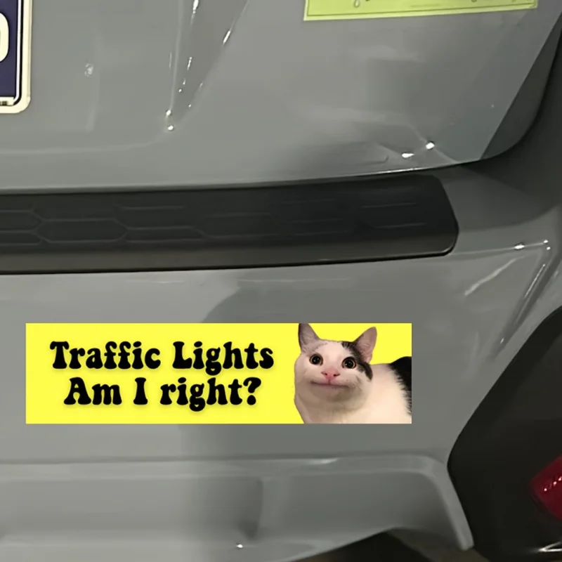 

1pc 2D Flat Humorous Traffic Lights Matte Vinyl Sticker Waterproof Self-Adhesive Decal for Car Motorcycle Laptop