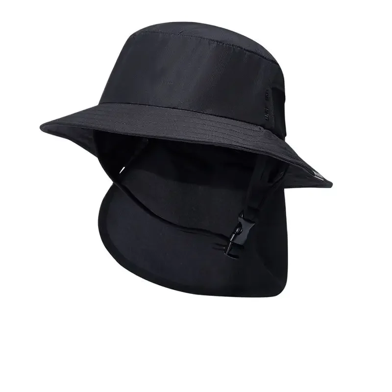 Summer Beach Surfing Hat Men Women Bucket Hat Breathable Shade Waterproof Seaside Wide-brimmed Hat Quick-drying Sunscreen Cap