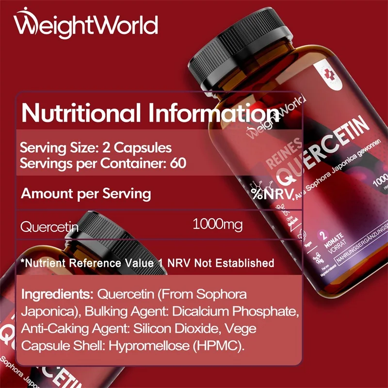 Quercetin Supplement - Support Cardiovascular & Immune Health, Antioxidant, Enhance Energy, for Healthy Aging