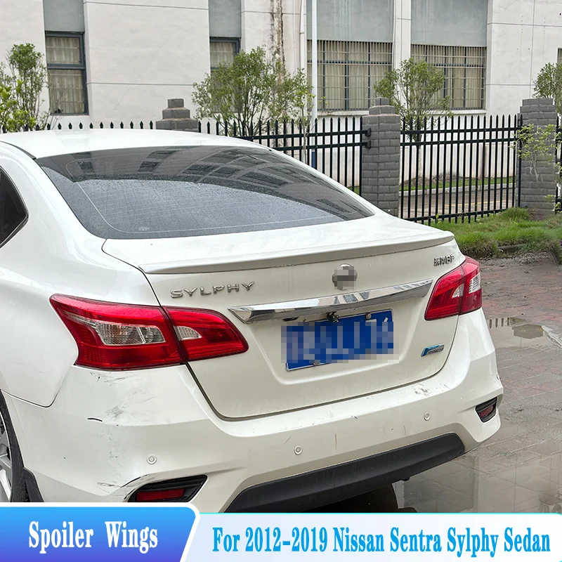 

For 2012-2019 Nissan Sentra Sylphy Rear Trunk Lid Lip Spoiler Wings ABS Material Car Decorative Parts Tuning BodyKit Accessories