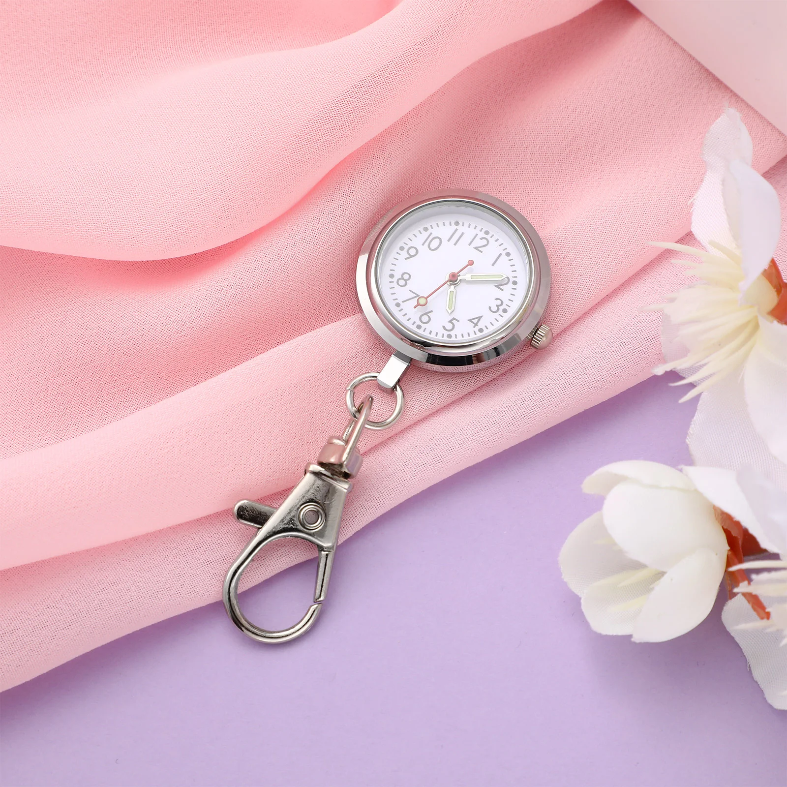 Porte-clés rond de montre de table d'infirmière pour les hommes, bracelet de FOB de soin, matériau en alliage, pendentif de confrontation