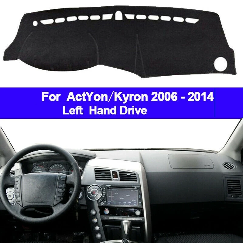 Black Car Dash Mat Dashmat Dashboard Cover Dash Cover For Ssangyong Kyron 2005 - 2015 For Actyon 2005 - 2010