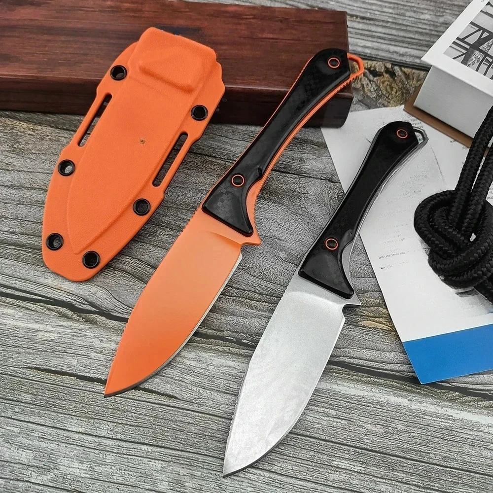 

Универсальный нож для кемпинга, охоты, прямой нож D2, нож с фиксированным лезвием и ножнами из нейлонового волокна, ручка, универсальный инструмент