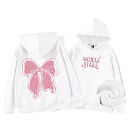 Cartoon pink sweater 2024 new hoodie women's bow spring autumn and winter coat black hooded top hoodies women  sweatshirt