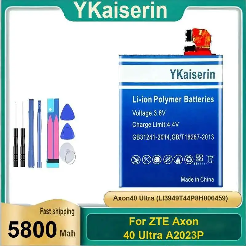 

Mobile Phone Battery For Zte Axon 40 Ultra A2023P Axon40 LI3949T44P8H806459 Hardwearing 5800Mah High Performance