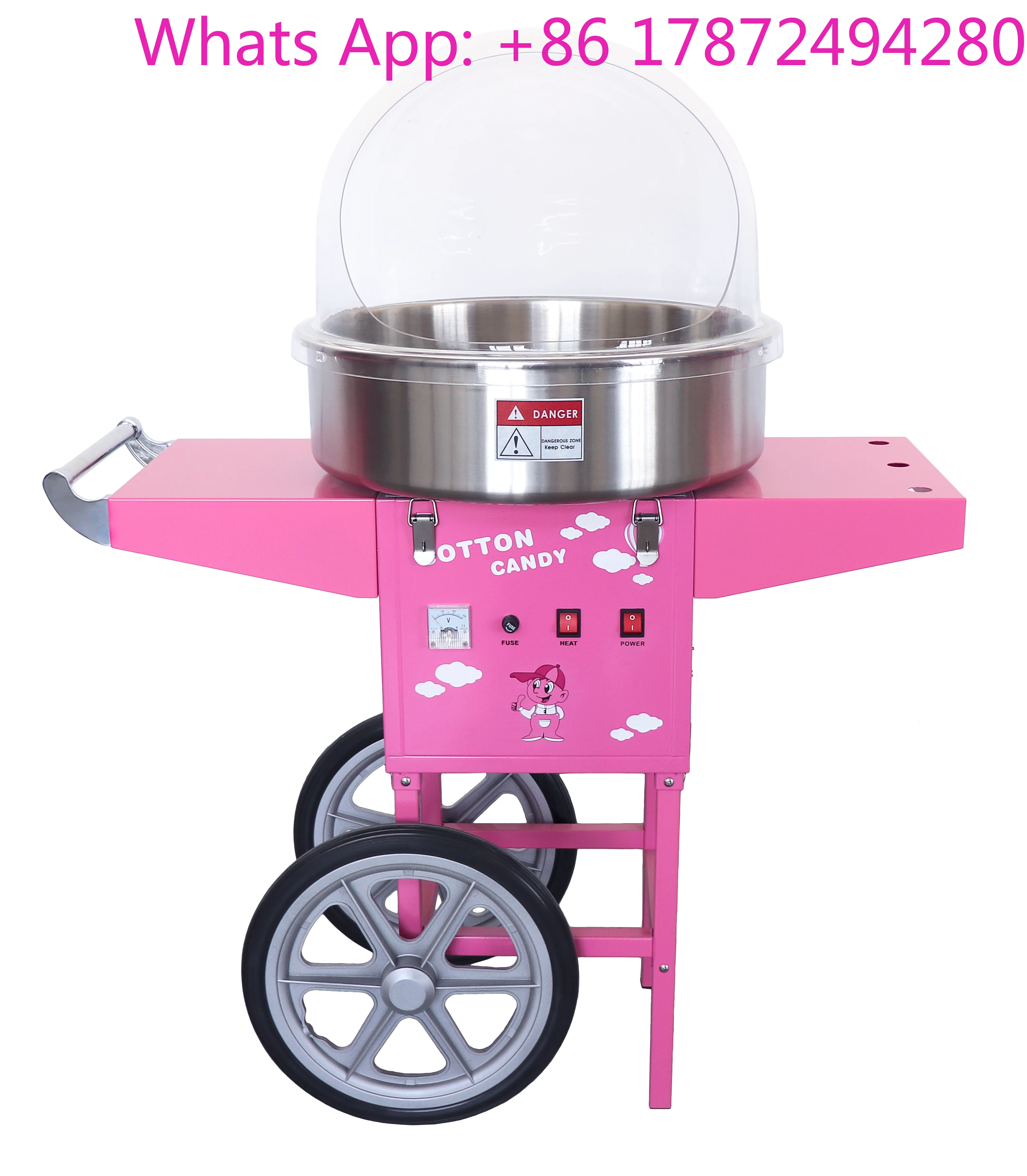 Standard Commercial Cotton Candy Machine with Cart Automatic Cotton Candy Maker
