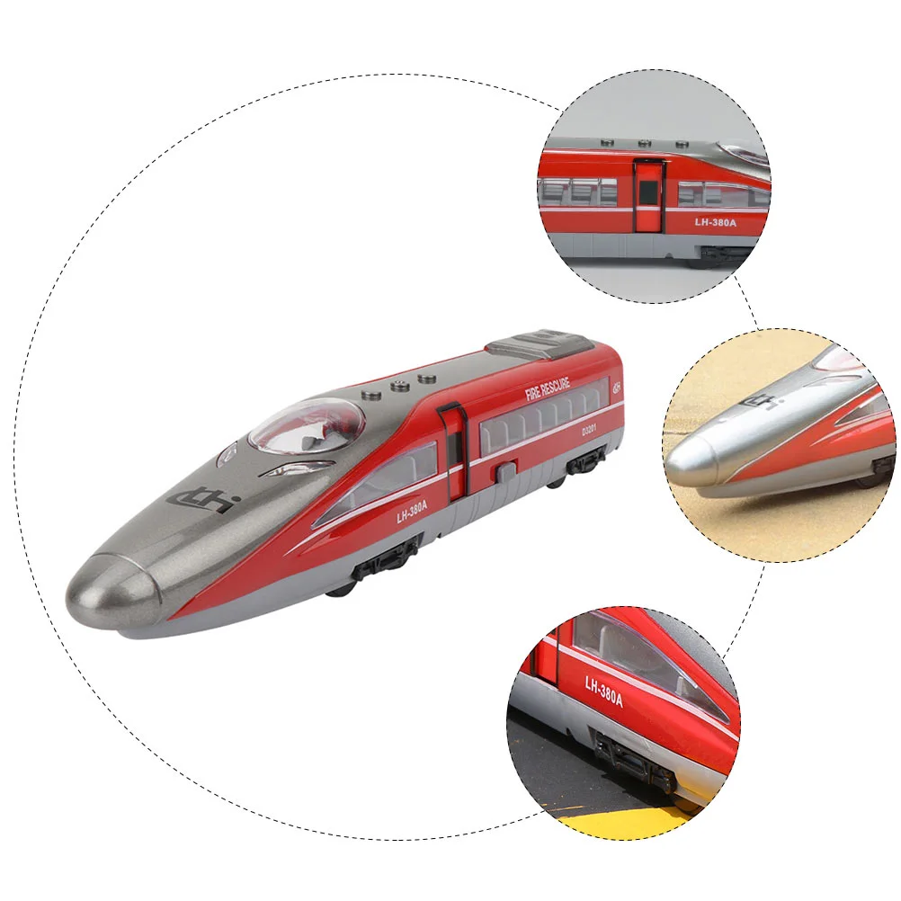 Juguete con luz y sonido, modelo de ferrocarril de alta velocidad, simulación de ferrocarril, juguetes para tirar hacia atrás para bebés