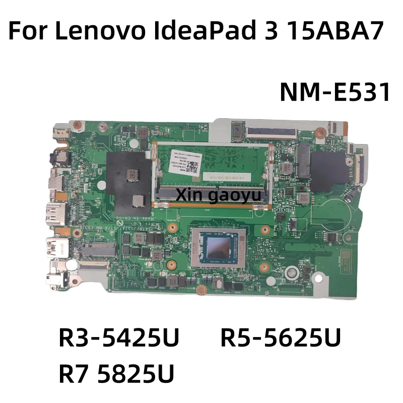 NM-E531 Original For Lenovo IdeaPad 3 15ABA7 Laptop Motherboard With CPU R3-5425U R5-5625U R7 5825U RAM 8GB DDR4 100% Fully Test