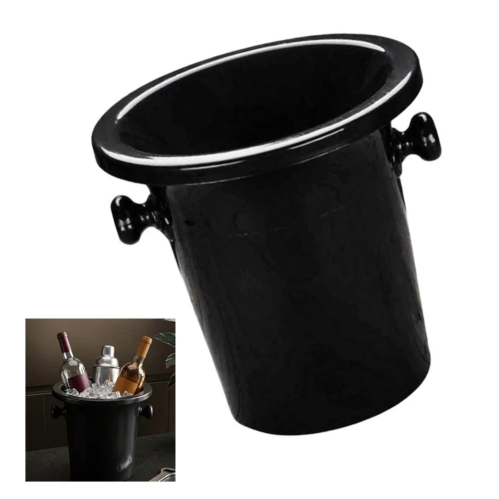 Plastic Ice Bucket with Wide Flared Top Rim for Easy Bottle Placement and Ice Filling in For Bar Restaurant or Home