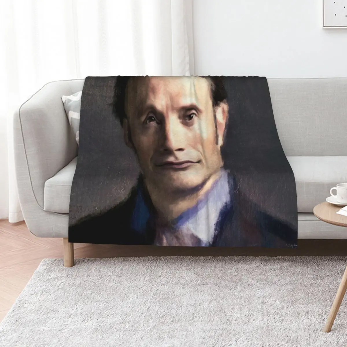 

Hannibal Painted Portrait Throw Blanket Furry Tourist Softest anime Blankets