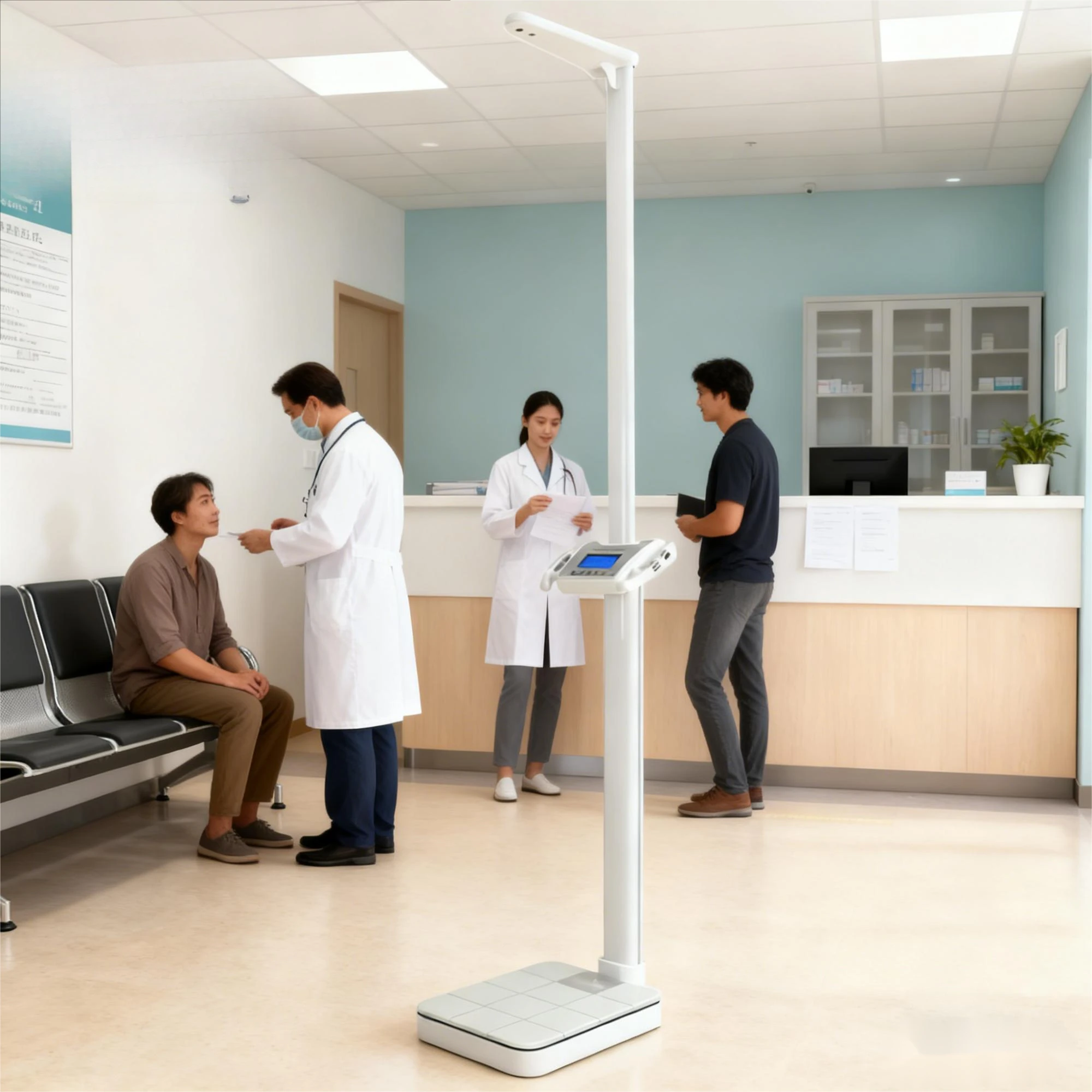height and body fat scale, intelligent multi-parameter health monitor, voice broadcast, LCD screen 3-200kg capacity