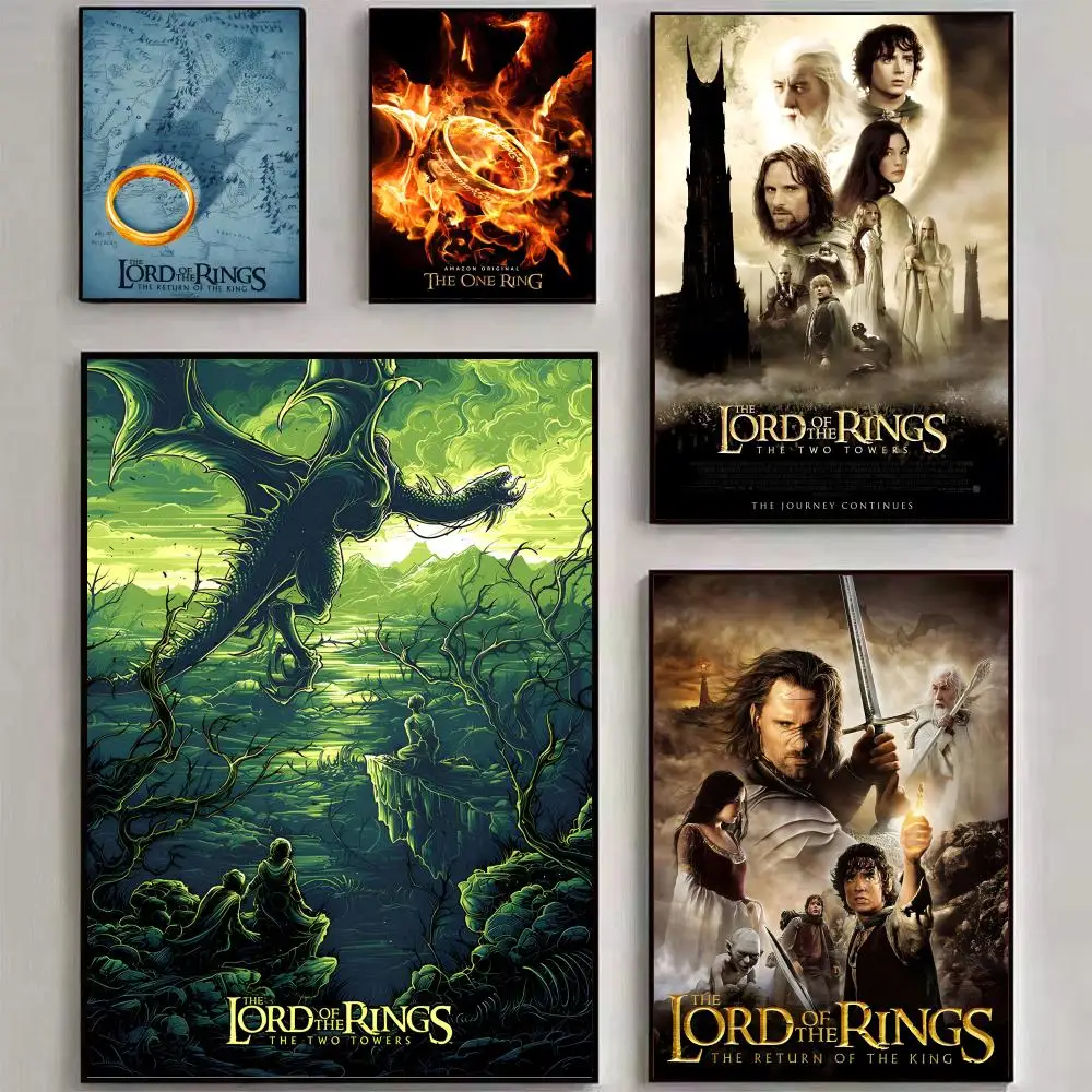 L-Lord O-Of T-The R-Rings Anime Painting Calligraphy Canvas Poster Wall Art Aesthetic Home Decoration for Living Room