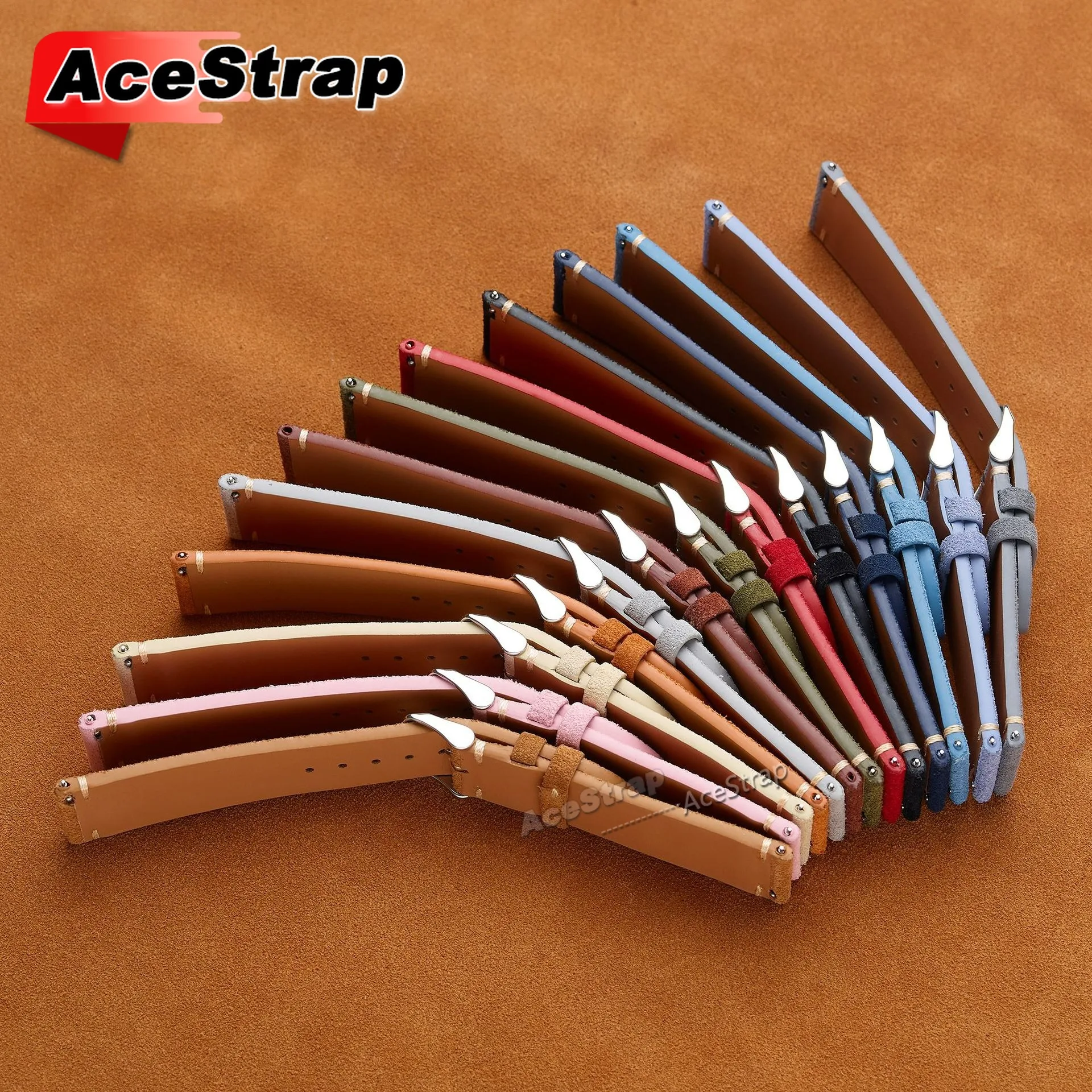 18 مللي متر 20 مللي متر 22 مللي متر الجلد المدبوغ حزام (استيك) ساعة فراشة مشبك حزام ل سوار سايكو ل رولكس الرجال النساء خياطة معصمه الإفراج السريع