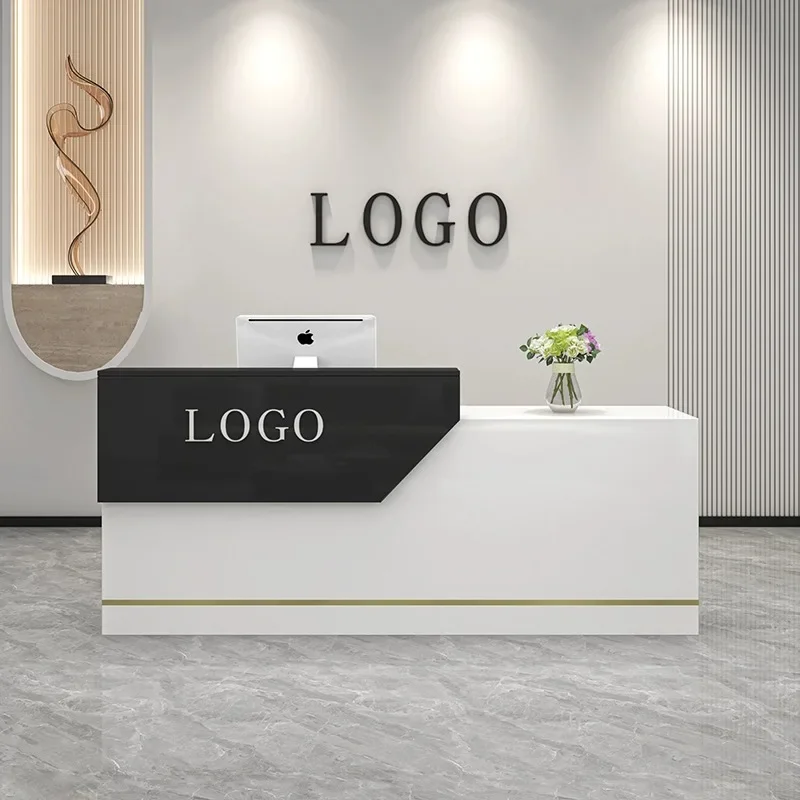 Coffee Restaurant Bar Counter Checkout Beauty Salon Hairdressing Shop Counter Company Showroom Front Desk Simple Reception Desk