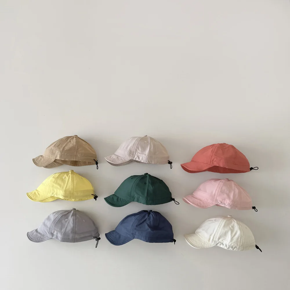 

3-9Y Baby Hat Spring and Autumn Quick-drying Solid Color Boys and Girls Sunshade Children's Sunscreen Peaked Cap Baseball Cap