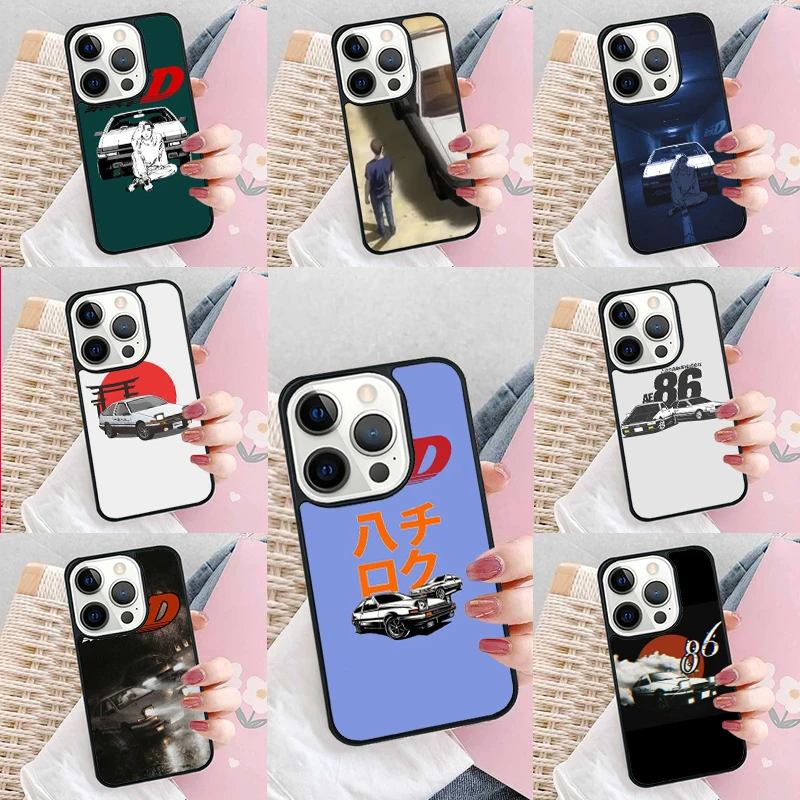 Initial D Soft Phone Case Cover for iPhone 16 Promax 15 Pro 13 14 Plus 11 12 Mini XR XS MAX Coque