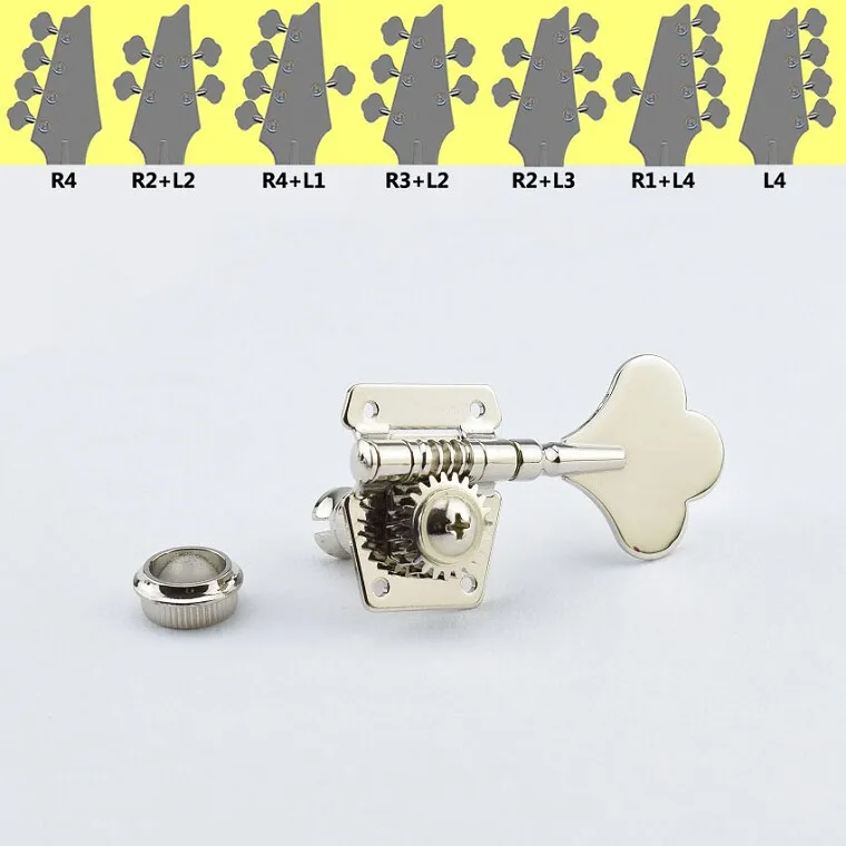 

Top Selling 4pcs Butterfly Style Bass Tuning Pegs Open Gear Tuners for Electric Bass Guitar Chrome Plated