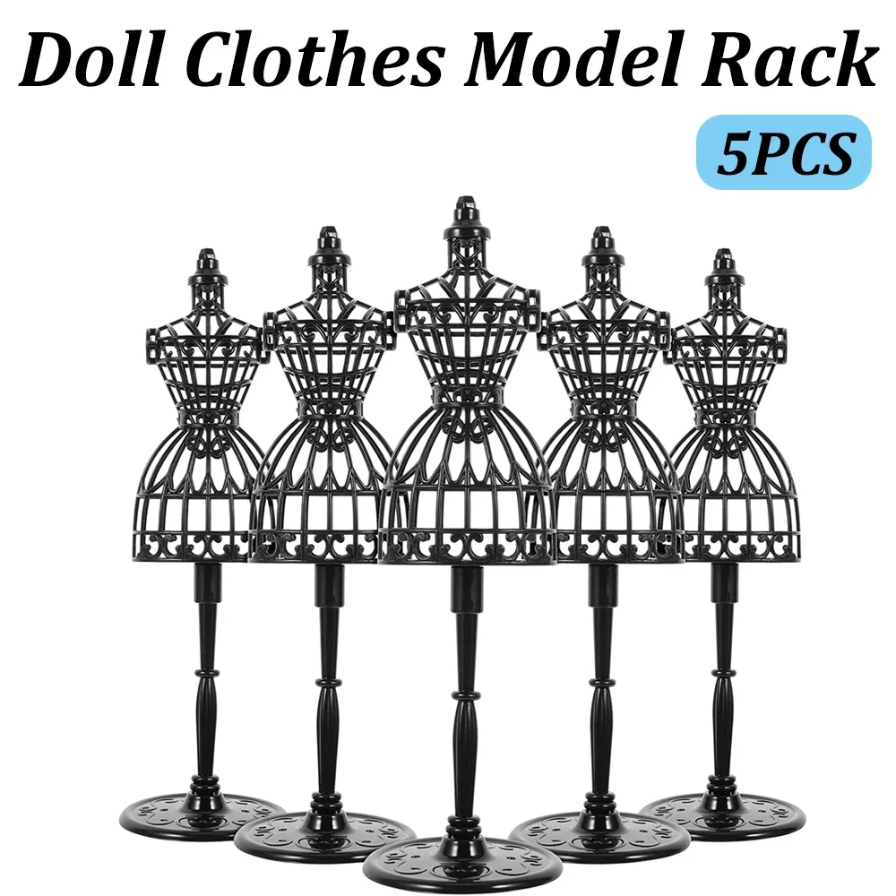 5PCS Doll Clothes Model Rack Mini Art Model Frame Clothes Mini Dress Form Gown Display Plastic Hollow Art Model Frame