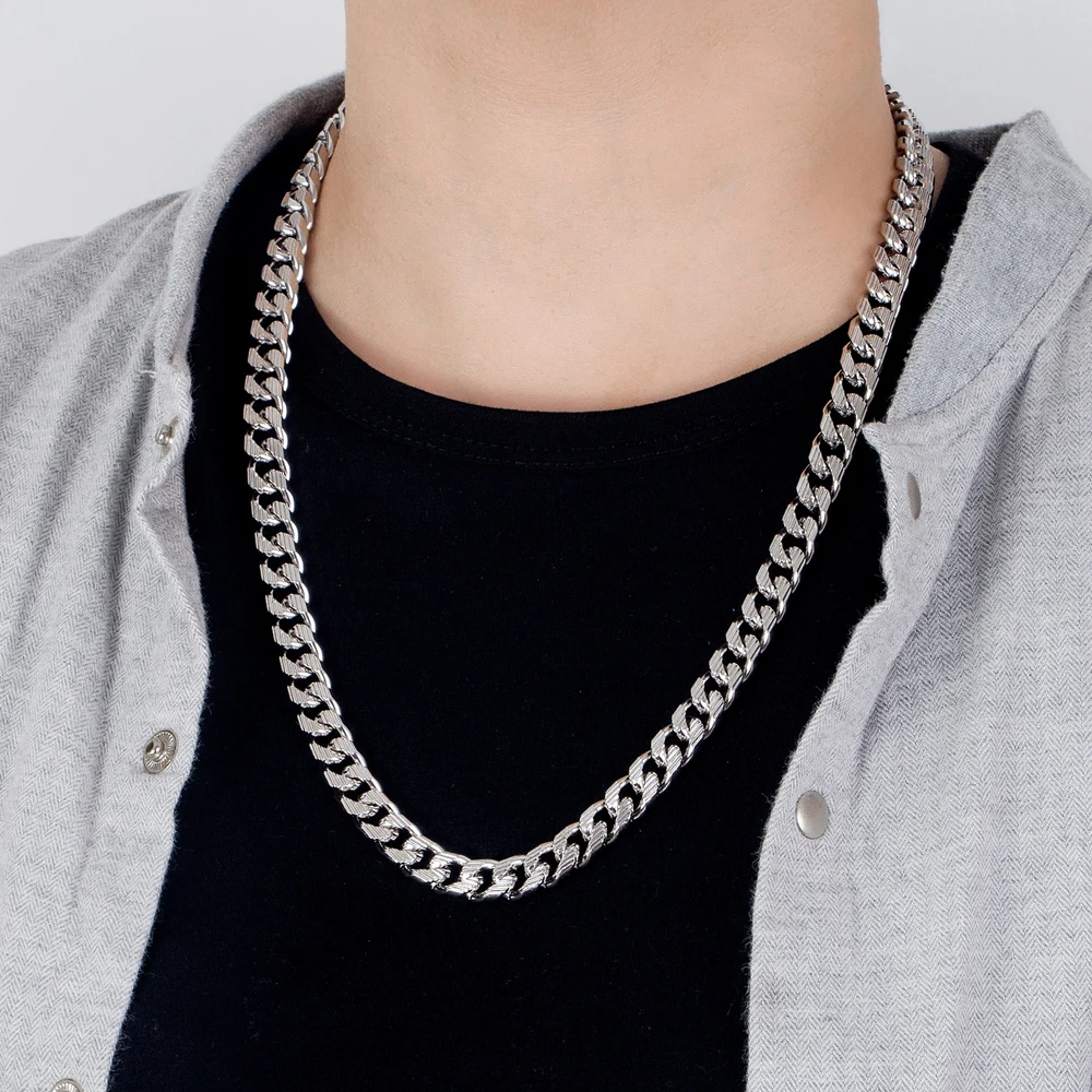 Herren Punk Hip Hop 925 Sterli – 925 Sterling Silver Chain Necklace Men Bewertung und Preis