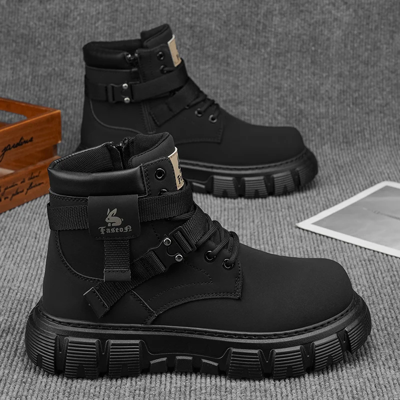 2026 new comfortable, fashionable, casual high top British fashion boots, workwear boots, trendy men's shoes