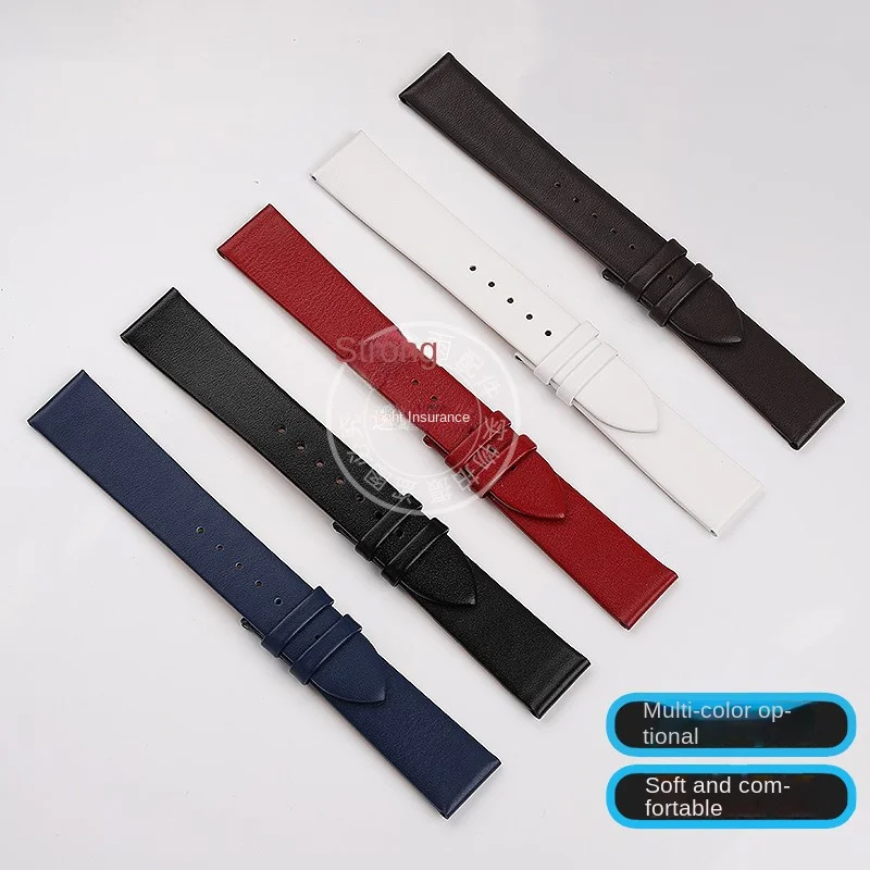 leather watch strap for Casio 3744 MTP strap MTP-M305 1183 V006 V001 Moon phase small square watch strap men‘s black brown blue