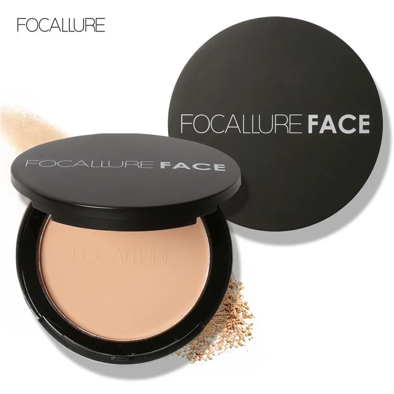 FOCALLURE 3-Farben-Make-up-Gesichtspuder, erhellt Ölkontrolle, nacktes Make-up, gepresstes Puder, Foundation, Make-up-Basis, Kosmetik