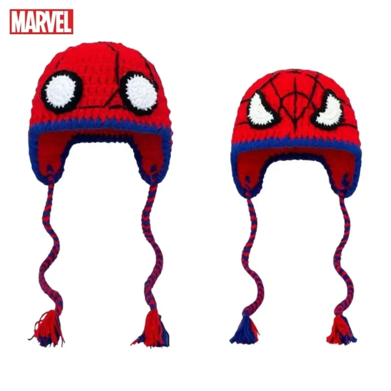 Marvel Spiderman Peripheral Movies sombrero de lana cálido para niños, dibujos animados divertidos, padres e hijos, al aire libre, regalo de invierno