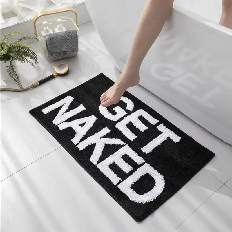 You Look Good Flocking Bath Mat Art Entrance Door Shower Rug 50x80cm Non-Slip Thick Shaggy Large Toilet Bathroom Mat Carpet